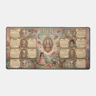 Creepy Cute Doll Fairytale Goth 2026 Calendar  Desk Mat