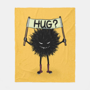 Creepy Cute Evil Character Hug Fleece Blanket