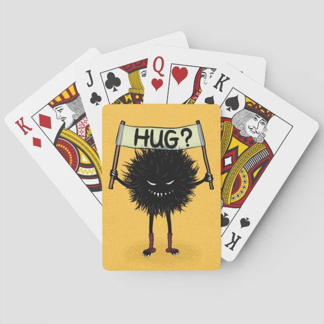 Creepy Cute Evil Character Hug  Playing Cards (Back)