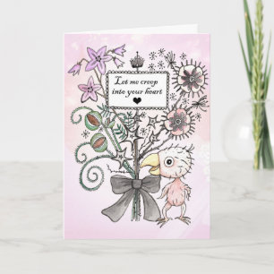 Creepy Cute Featherless Bird Gothic Valentine Day Card