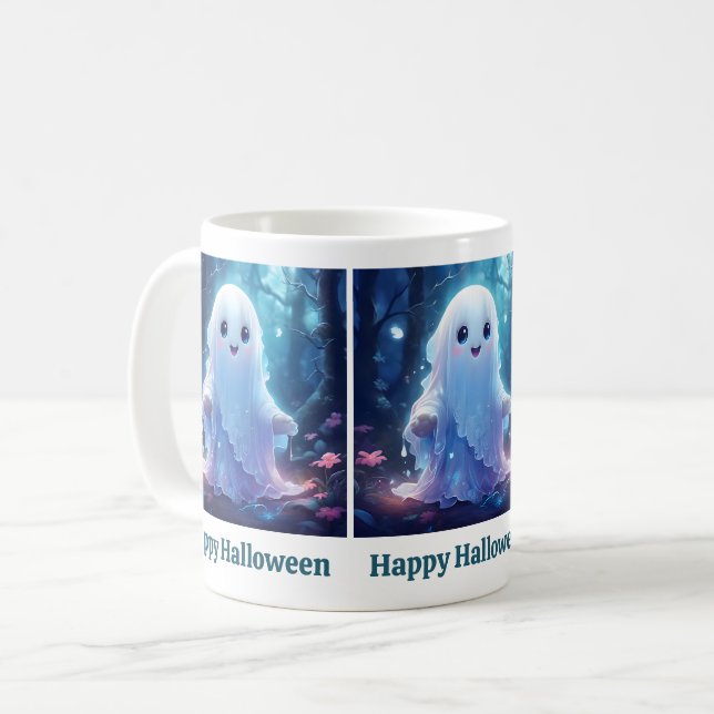 Creepy Cute Ghost Mug (Front Left)