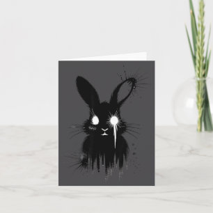 Creepy Cute Goth Bunny Horror Rabbit Sketch Alt Ng Card
