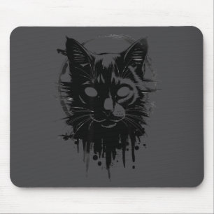 Creepy Cute Goth Cat Horror Kitty Sketch Alt Nge E Mouse Pad