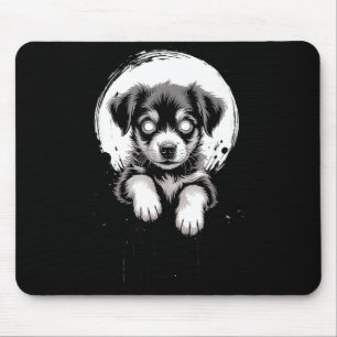 Creepy Cute Goth Dog Horror Puppy Sketch Alt Nge E Mouse Pad