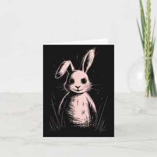 Creepy Cute Goth Rabbit Horror Bunny Sketch Alt Ng Card