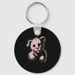 Creepy Cute Goth Teddy Lion Horror Sketch Nge Bear Key Ring
