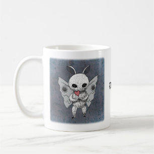 Creepy Cute gothic Mothman Custom name  Coffee Mug