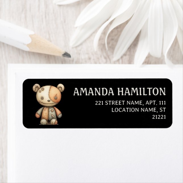 Creepy Cute Halloween Baby Shower Return Address Label (Insitu)