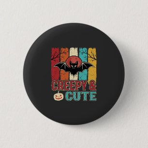 Creepy Cute Halloween Bat Retro Graphic 6 Cm Round Badge
