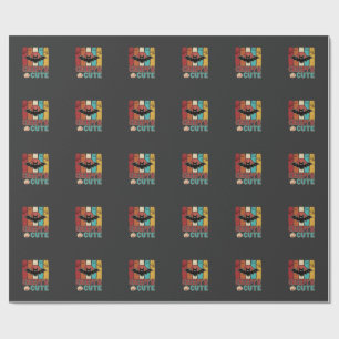 Creepy Cute Halloween Bat Retro Graphic Wrapping Paper