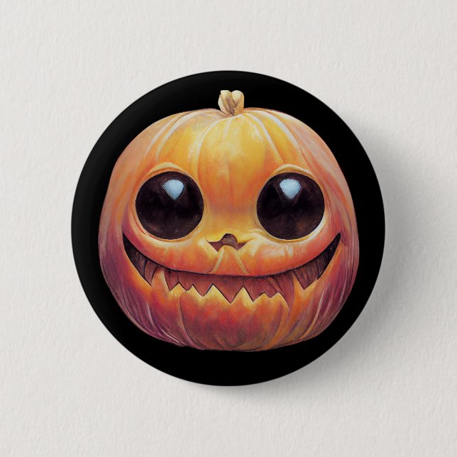 Creepy Cute Halloween Pumpkin Face 6 Cm Round Badge (Front)