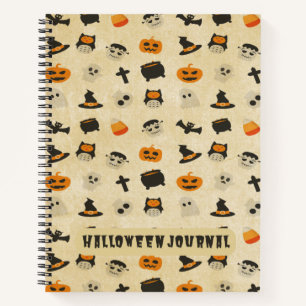 Creepy Cute Halloween Theme Pattern Notebook