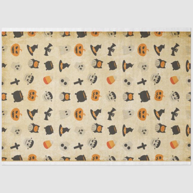 Creepy Cute Halloween Theme Pattern Tissue Paper (Front)
