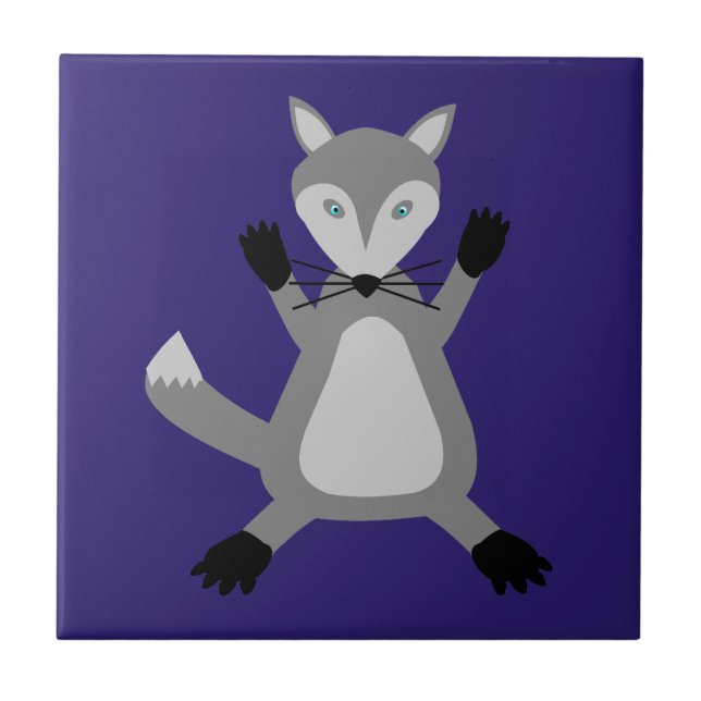 Creepy Cute Halloween Wolf Ceramic Tile (Front)