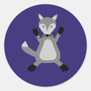 Creepy Cute Halloween Wolf Classic Round Sticker
