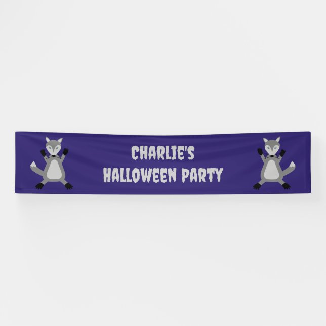 Creepy Cute Halloween Wolf Custom Banner (Horizontal)