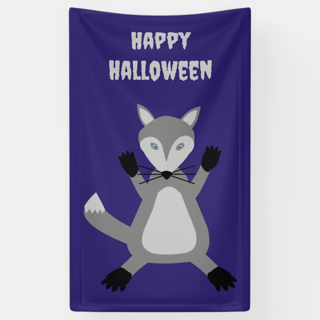 Creepy Cute Halloween Wolf Custom Banner (Vertical)