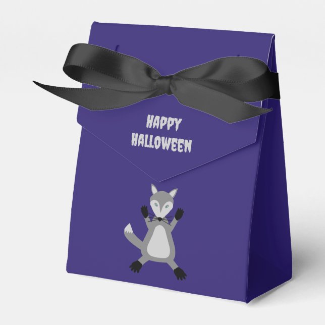 Creepy Cute Halloween Wolf Custom Favour Box (Front Side)