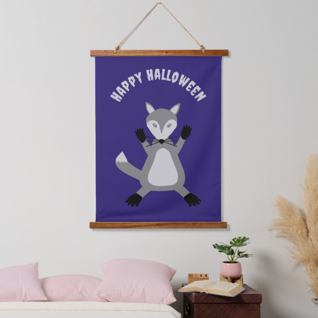 Creepy Cute Halloween Wolf Custom Hanging Tapestry (Bedroom)