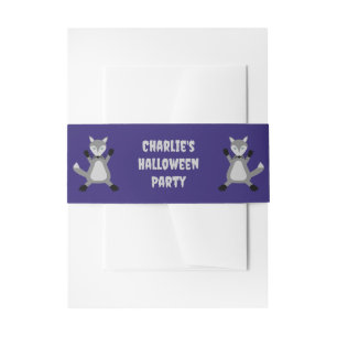 Creepy Cute Halloween Wolf Custom Invitation Belly Band