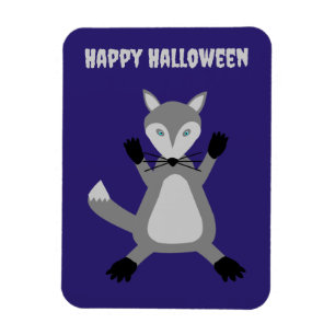 Creepy Cute Halloween Wolf Custom Magnet