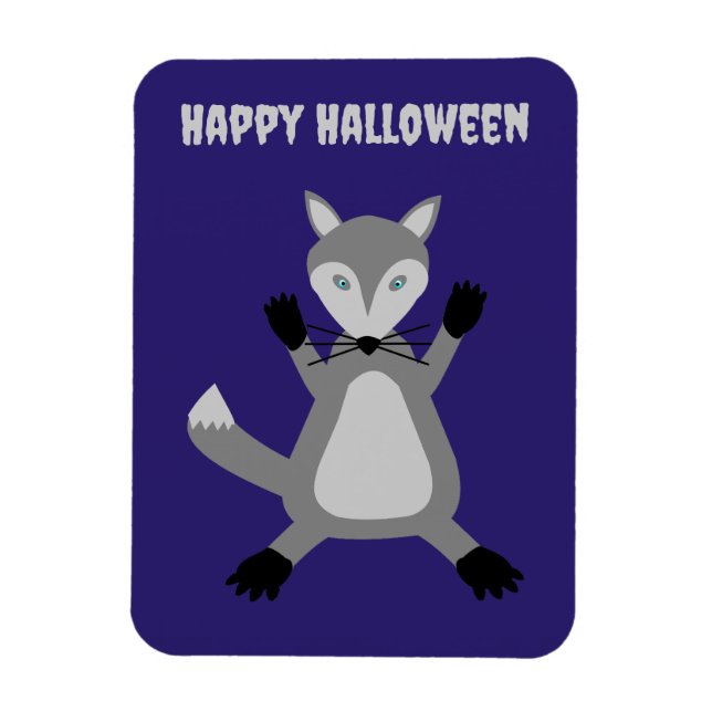 Creepy Cute Halloween Wolf Custom Magnet (Vertical)
