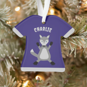Creepy Cute Halloween Wolf Custom Name Ornament