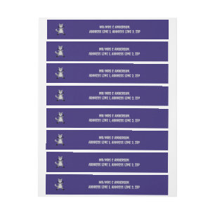 Creepy Cute Halloween Wolf Custom Wraparound Address Label