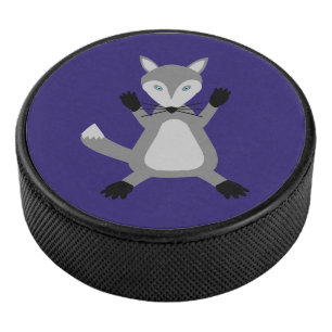 Creepy Cute Halloween Wolf Hockey Puck
