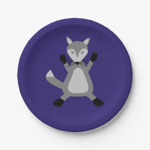 Creepy Cute Halloween Wolf Paper Plate