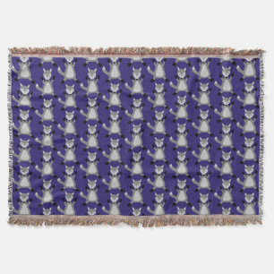 Creepy Cute Halloween Wolf Patterned Throw Blanket