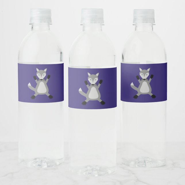 Creepy Cute Halloween Wolf Patterned Water Bottle Label (Bottles)