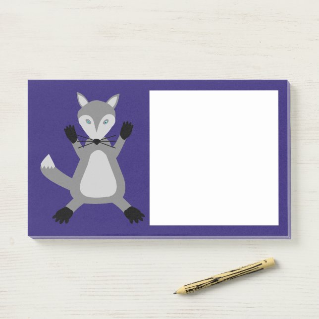 Creepy Cute Halloween Wolf Post-it Notes (On Desk)