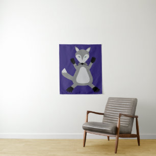 Creepy Cute Halloween Wolf Tapestry