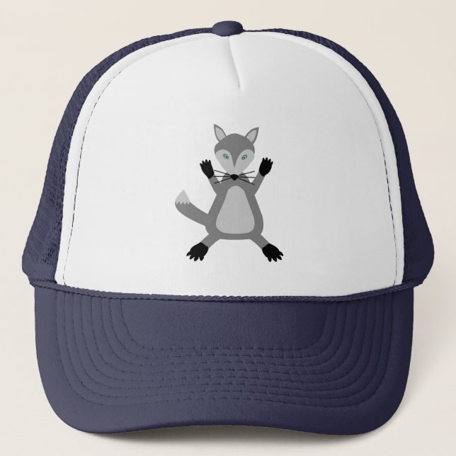 Creepy Cute Halloween Wolf Trucker Hat (Front)