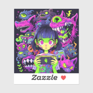 Creepy Cute Horror Anime Gamer Girl