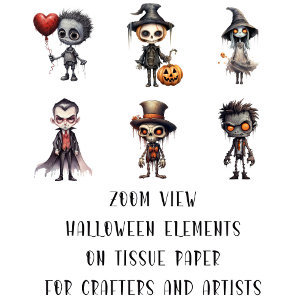 Creepy Cute Horror Characters for Arts and Crafts Tissue Paper