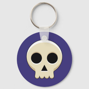 Creepy Cute Kawaii Goth Skull Key Ring