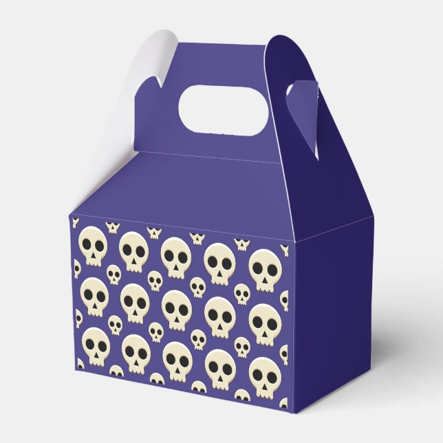Creepy Cute Kawaii Goth Skull Pattern Favour Box (Front Side)