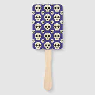 Creepy Cute Kawaii Goth Skull Pattern Hand Fan