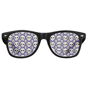Creepy Cute Kawaii Goth Skull Pattern Retro Sunglasses