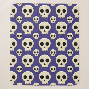 Creepy Cute Kawaii Goth Skull Pattern Sherpa Blanket
