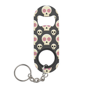 Creepy Cute Kawaii Goth Skull with Flowers Pattern