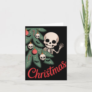 Creepy Cute Kawaii Skeleton Christmas Tree Skull B Card