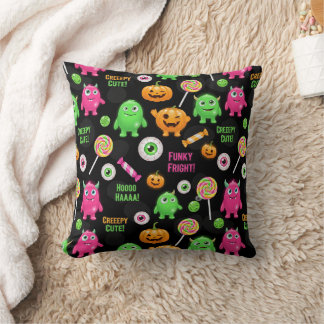 "Creepy Cute" Monsters and Halloween Fun Seamless Cushion