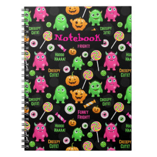"Creepy Cute" Monsters and Halloween Fun Seamless  Notebook