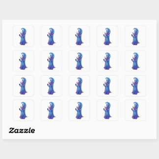 Creepy Cute Moon Villain Character Dark Fantasy Ar Square Sticker
