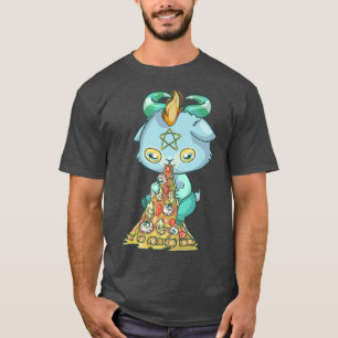 Creepy Cute Pastel Goth Baby Baphomet Pizza Premiu T-Shirt