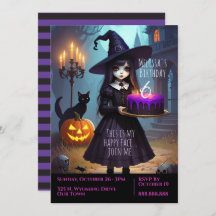 Creepy Cute, Purple Witch Birthday, Gothic Theme