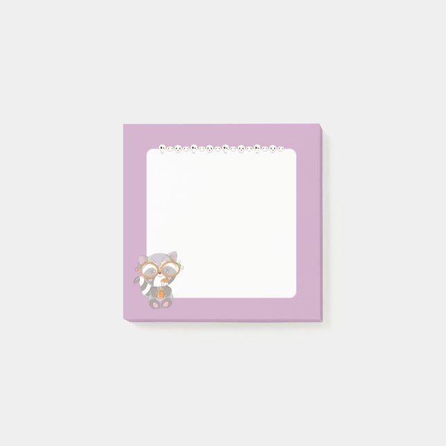 Creepy Cute Racoon Post-it Notes (Front)